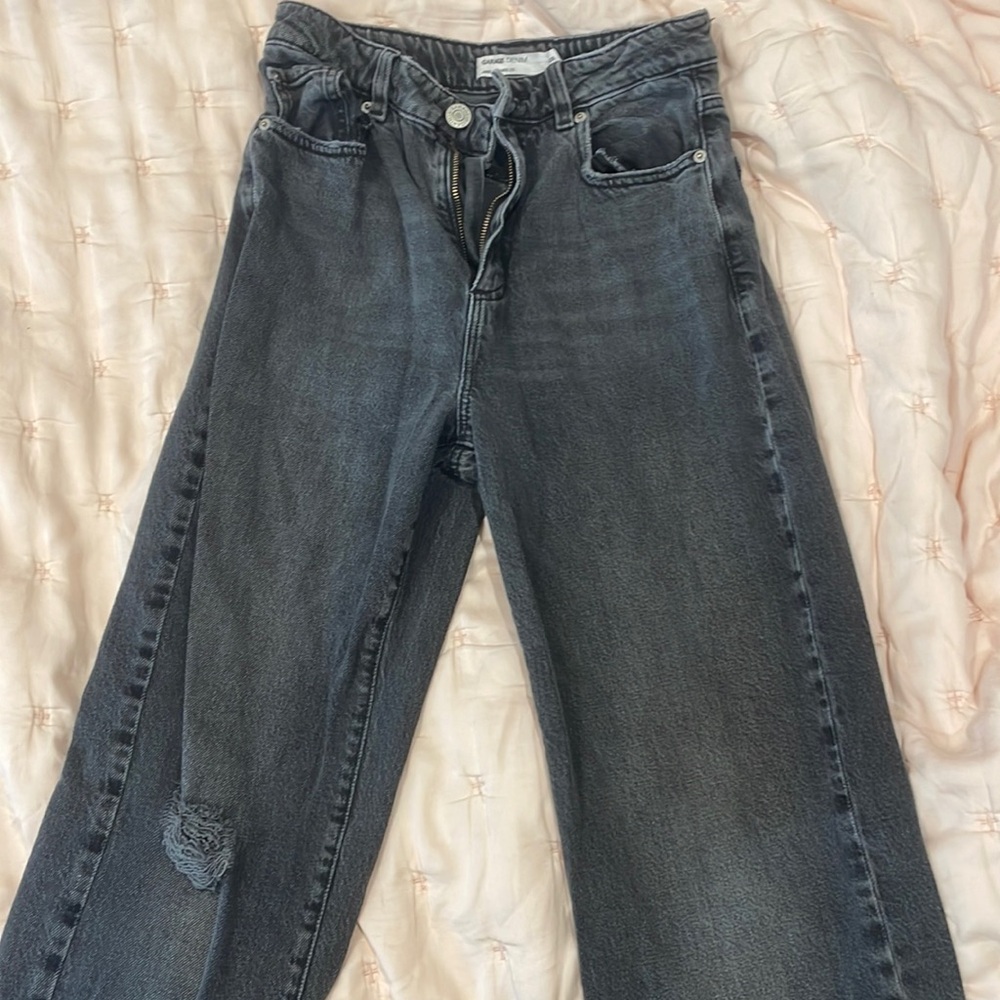 GARAGE Wide Leg Denim Jeans